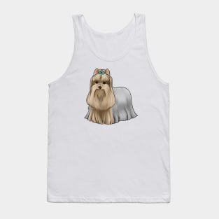 Dog - Yorkshire Terrier - Tan and Blue Show Cut Tank Top